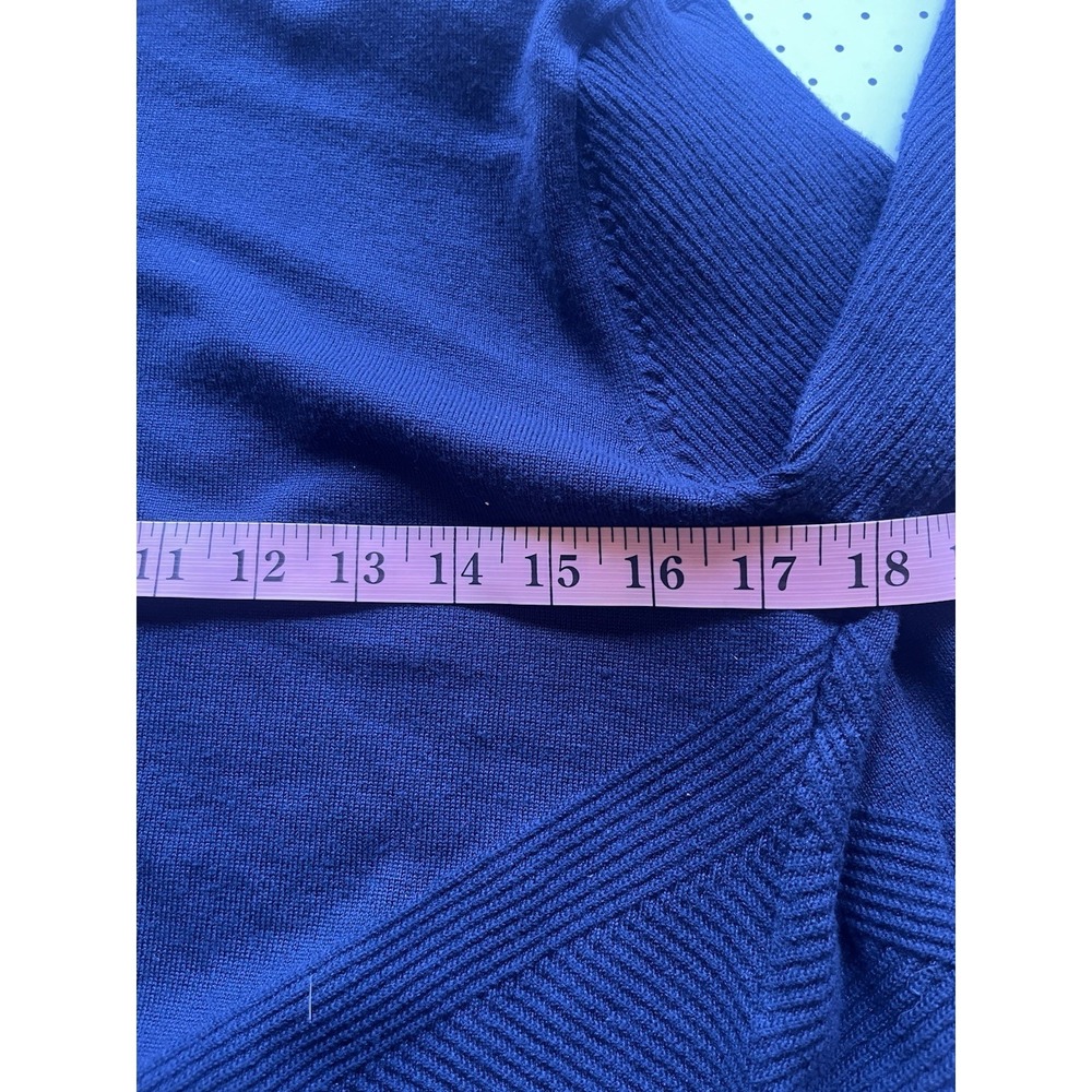 Verve Ami Navy Open Front Ribbed Knit Cardigan Sweater Large - Picture 7 of 8